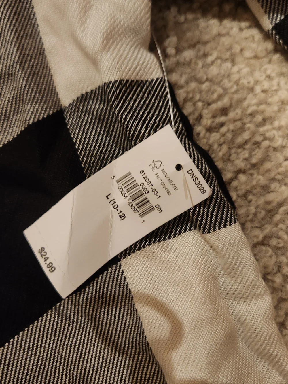 Old Navy Black & White Buffalo Plaid Button-Down Shirt - Girls
